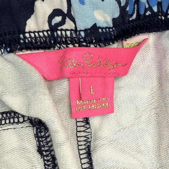 New Lilly Pulitzer Emora Knit Pants in Low Tide Navy Bouquet Large Blue NWOT - Picture 8 of 14